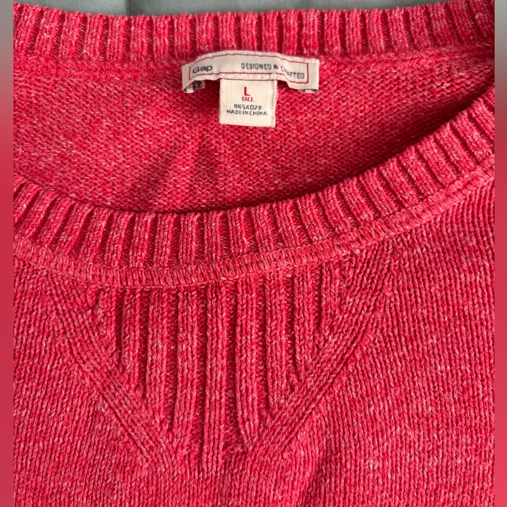 Gap Women's Coral Pink HeatherCotton Sweater - Picture 4 of 7